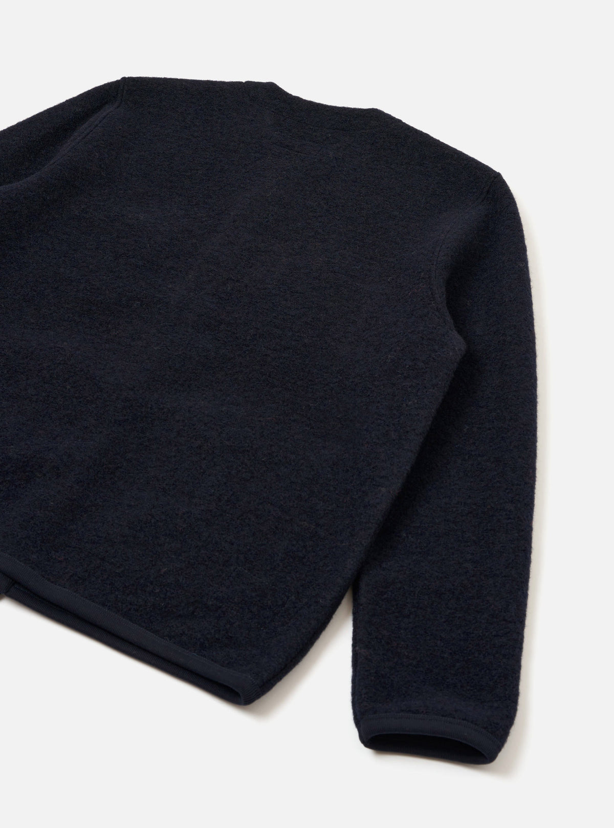 Navy Wool Fleece Cardigan - vue de dos