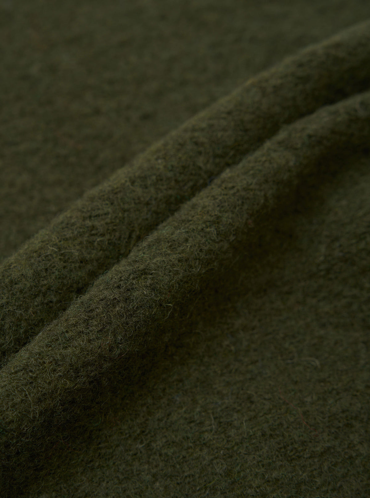 Olive Wool Fleece - détail tissu