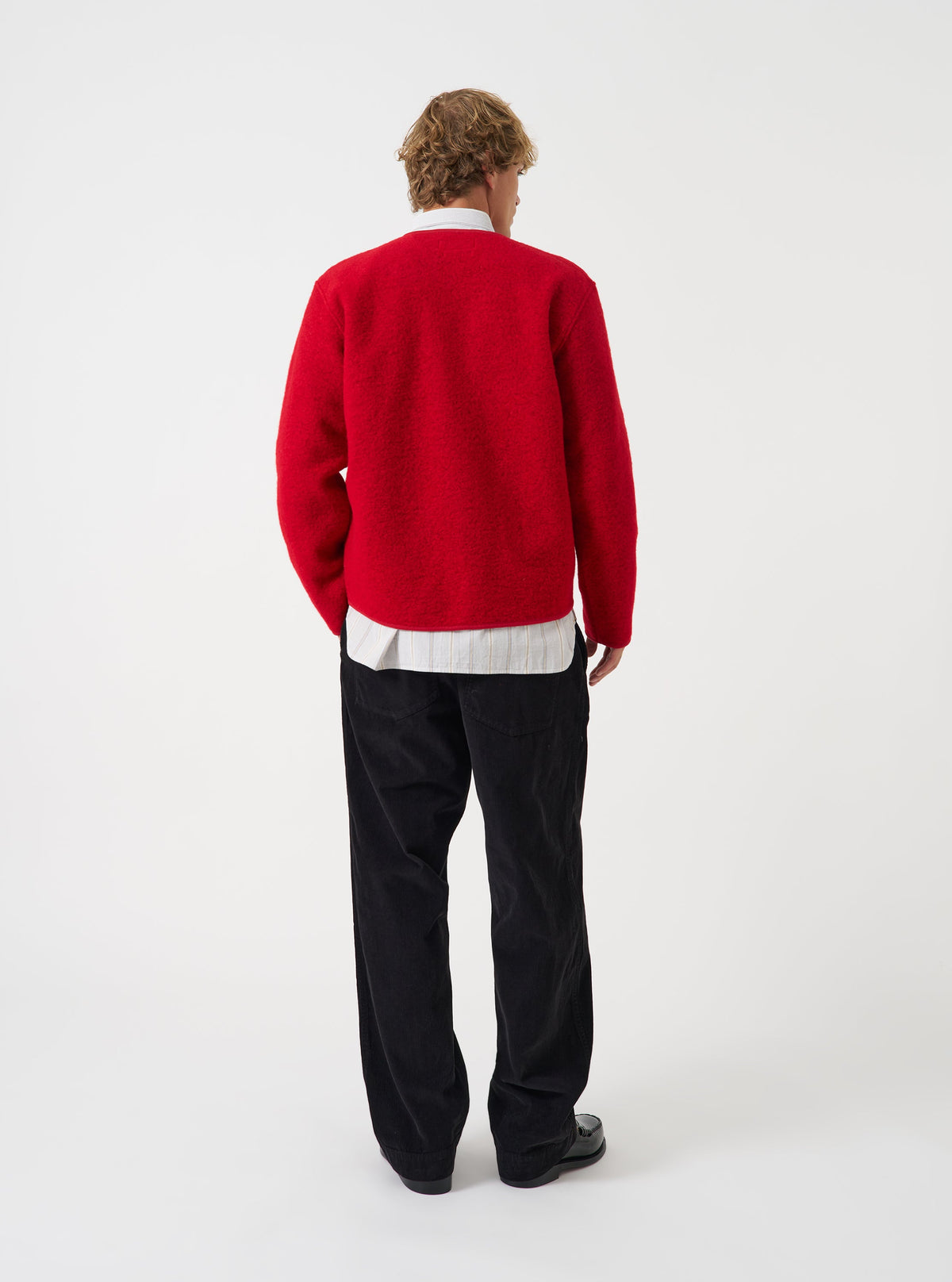 Scarlet Wool Fleece Cardigan - modèle de dos