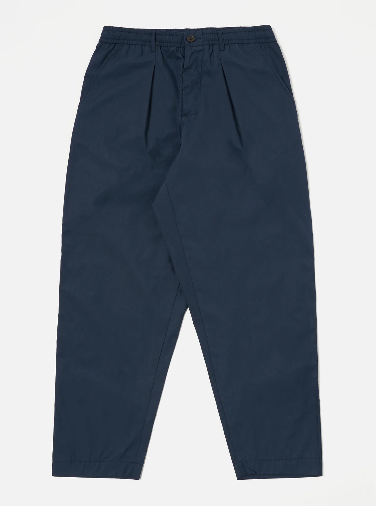 UNIVERSAL WORK  "Pleat Track Pant" Navy - Recycled Polytech