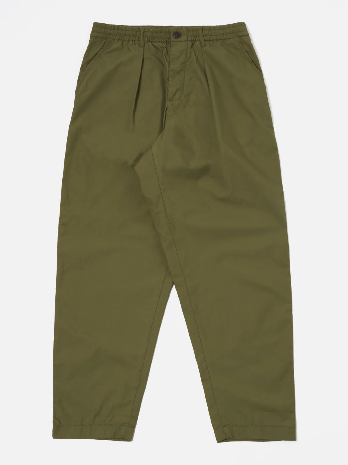 UNIVERSAL WORK  "Pleat Track Pant" Olive - Recycled Polytech