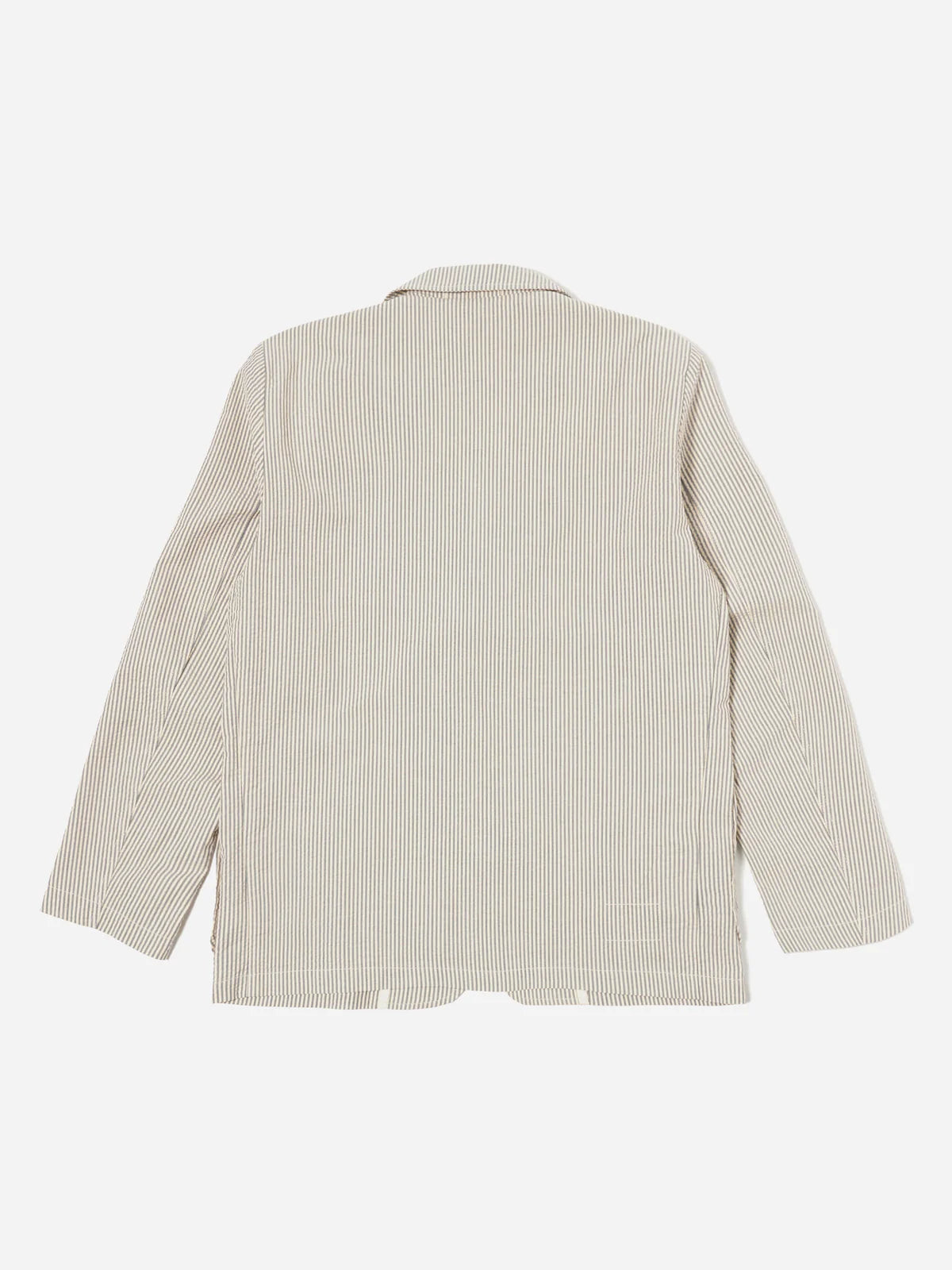 UNIVERSAL WORKS - "VESTE DERBY RAYURE" Gris 2 Boutons