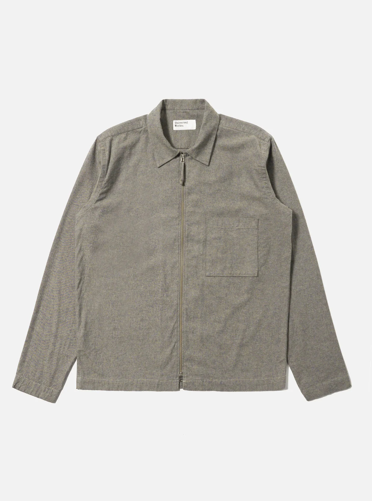 Brown Brushed Flannel Zip Shirt