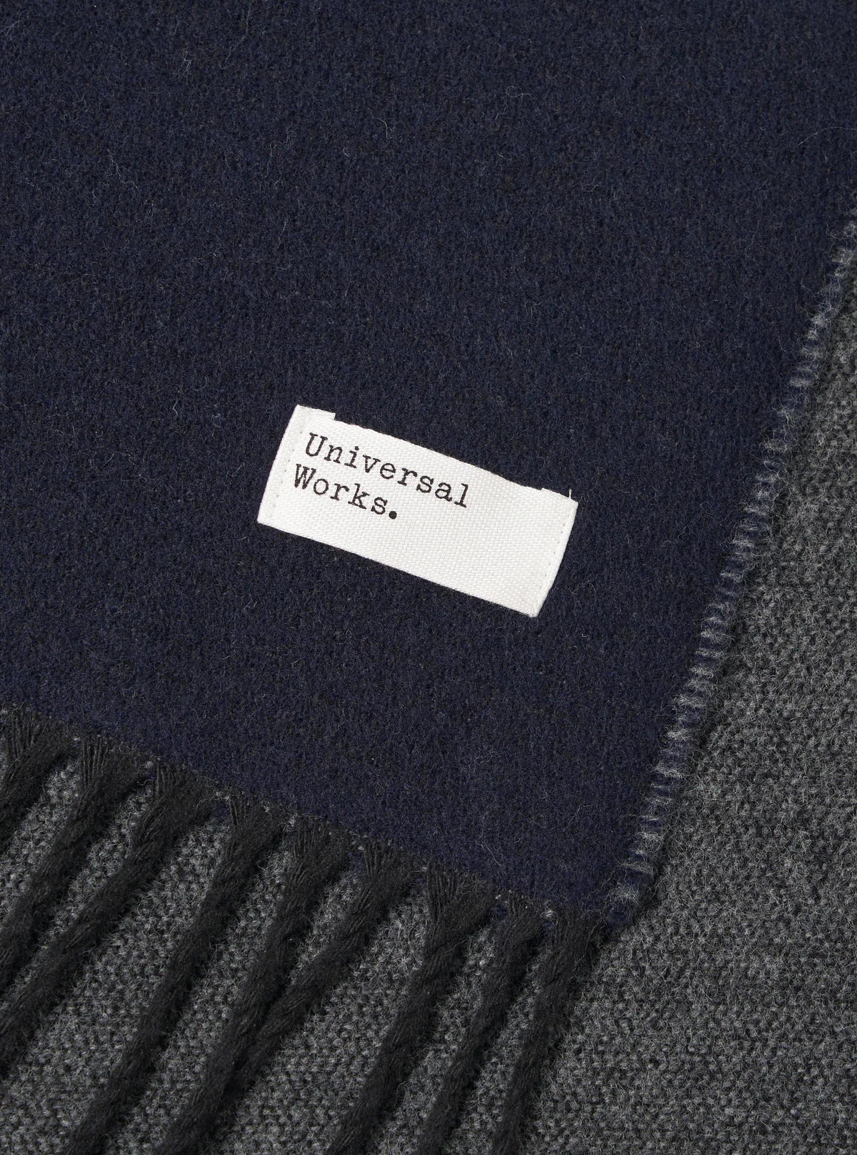 Navy/Gris-chiné - Double Coté Echarpe (Reversible)