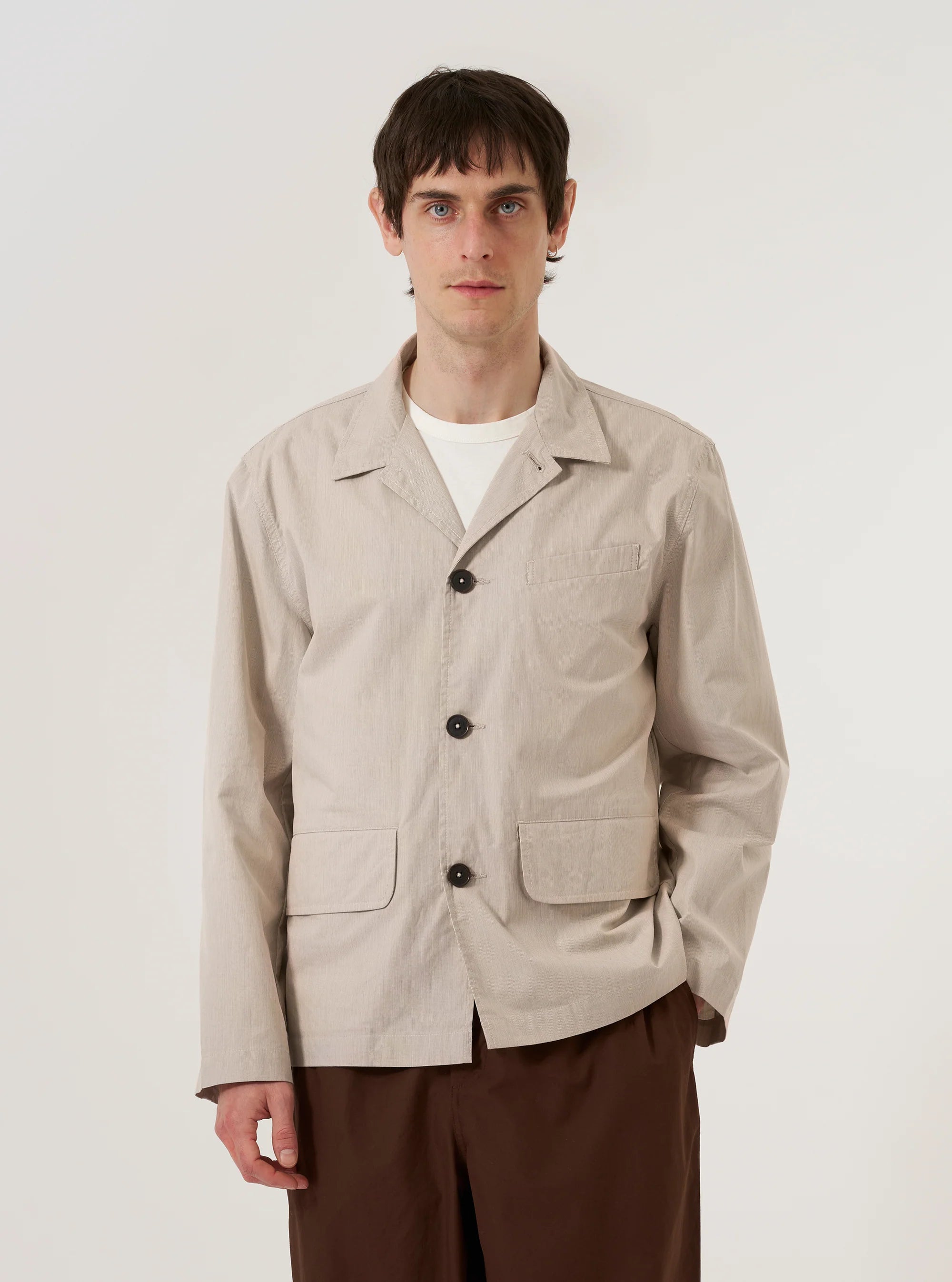 KENNEDY JACKET  - RAYURE Gris à 3 Boutons - UNIVERSAL WORKS