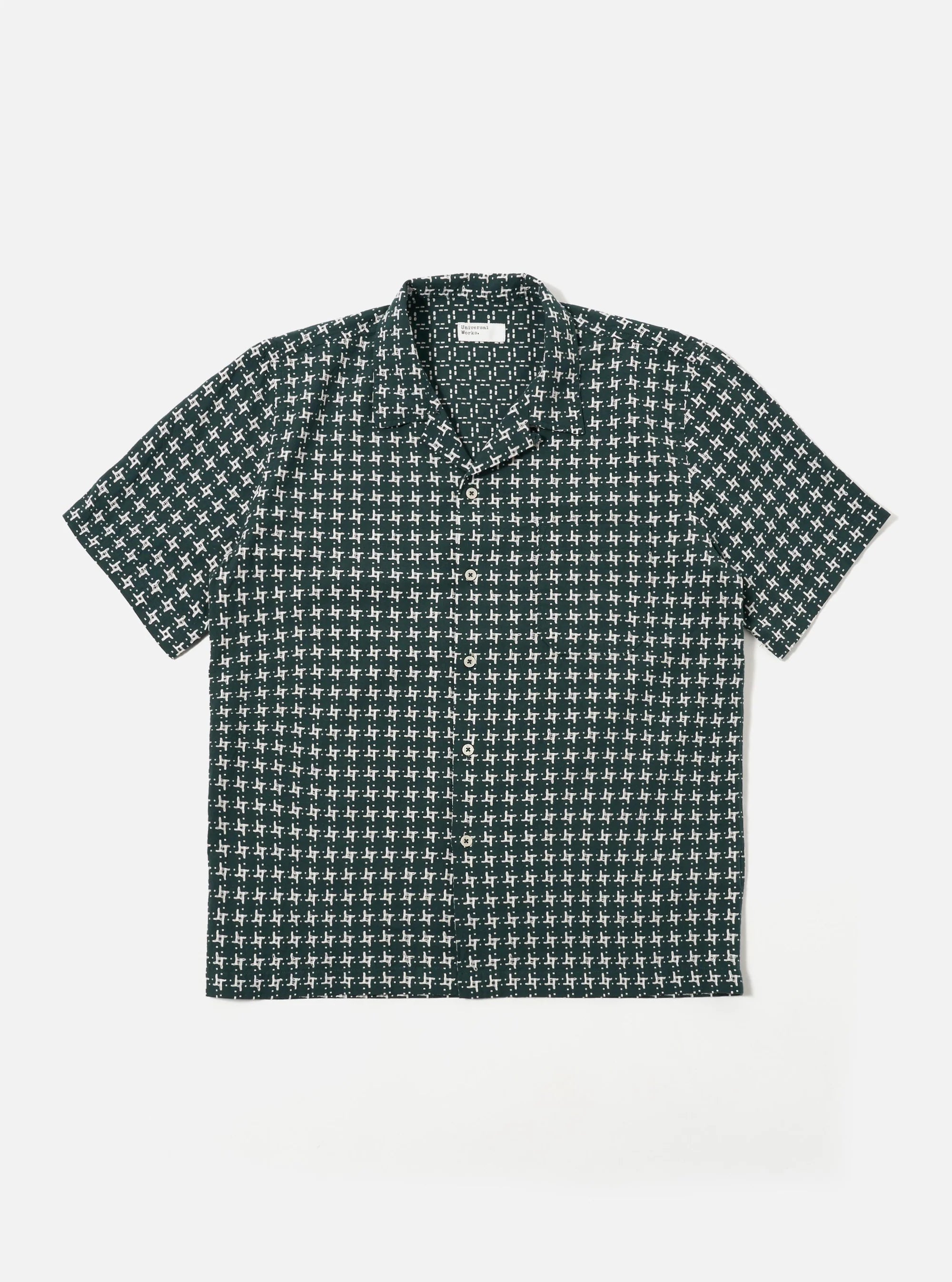 Chemise à manche courte - Green/White Rhodes 8 Cotton Road Shirt