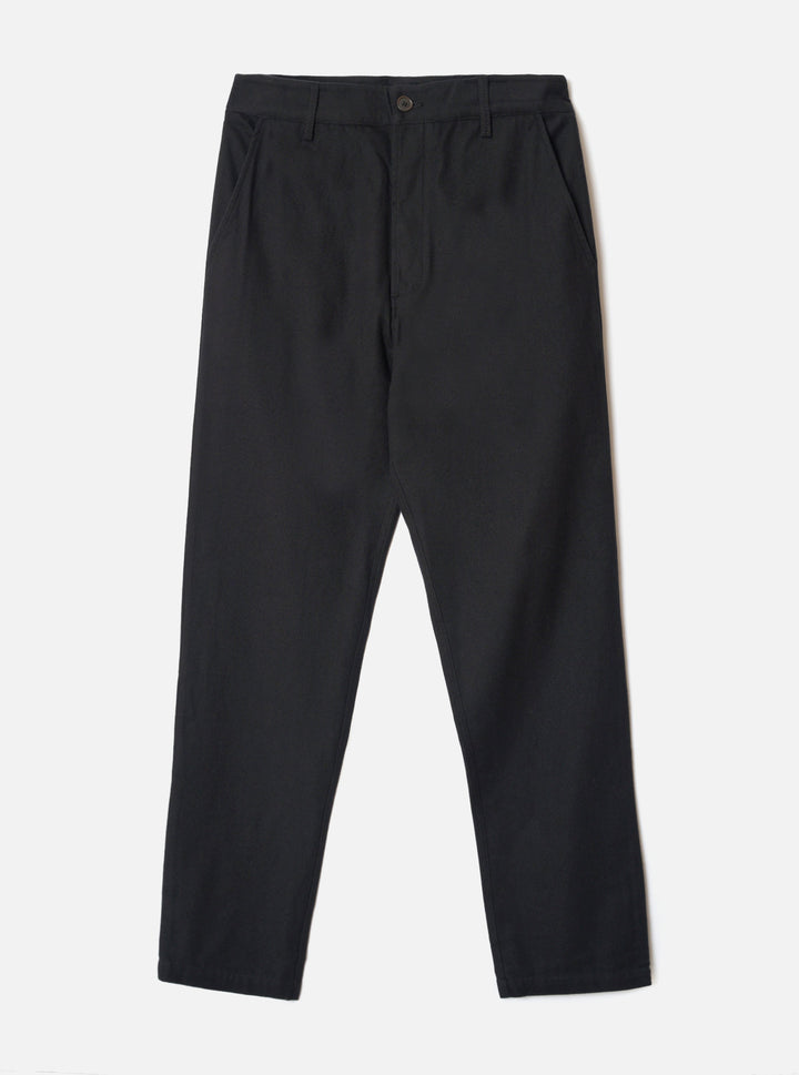 Black Brushed Moleskin Military Chino - vue de face