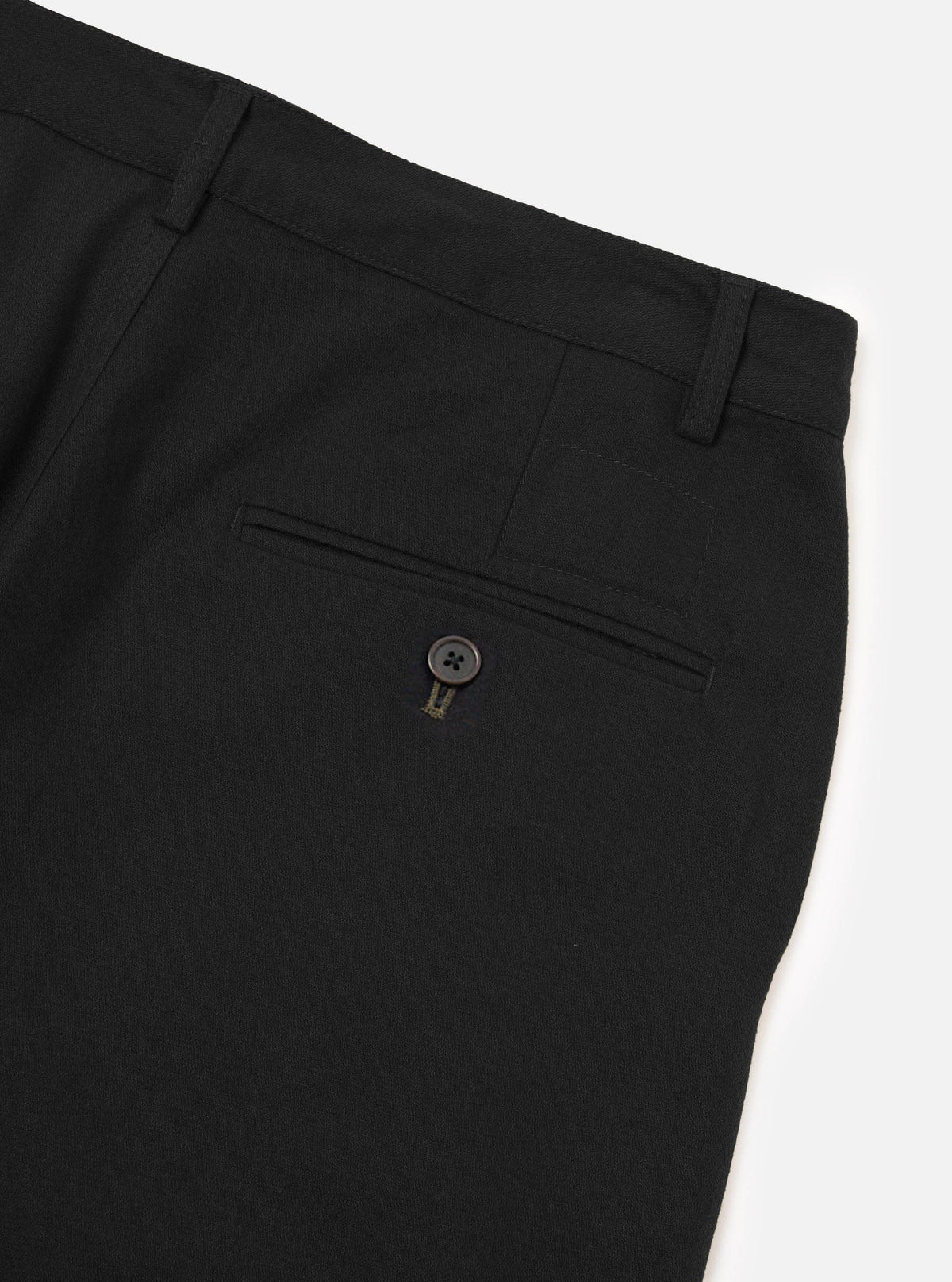 Black Brushed Moleskin Military Chino - détail poches