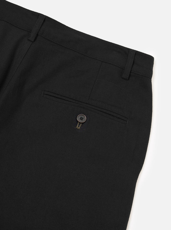 Black Brushed Moleskin Military Chino - détail poches