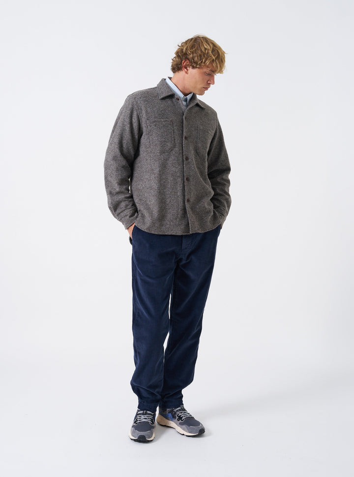 Mid Brown Dam Marl Work Shirt - vue modèle face