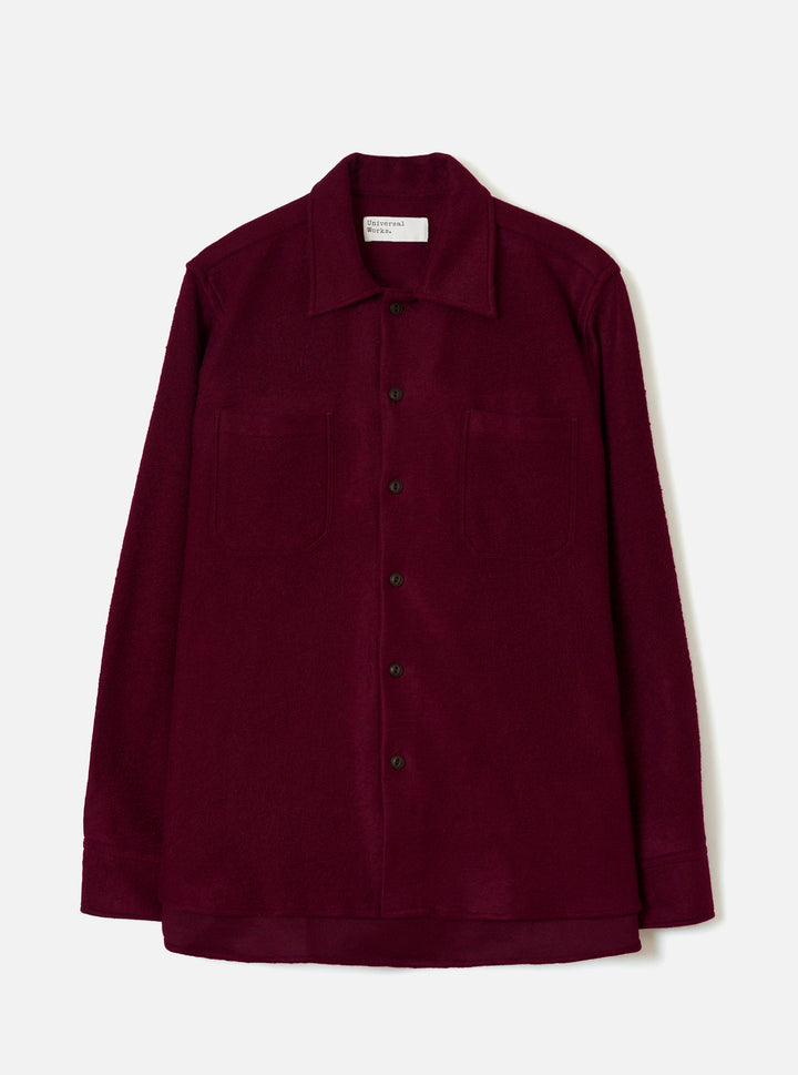 Dark Red Dam Marl Work Shirt - vue de face