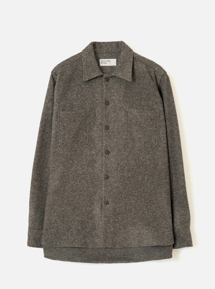 Mid Brown Dam Marl Work Shirt - vue de face