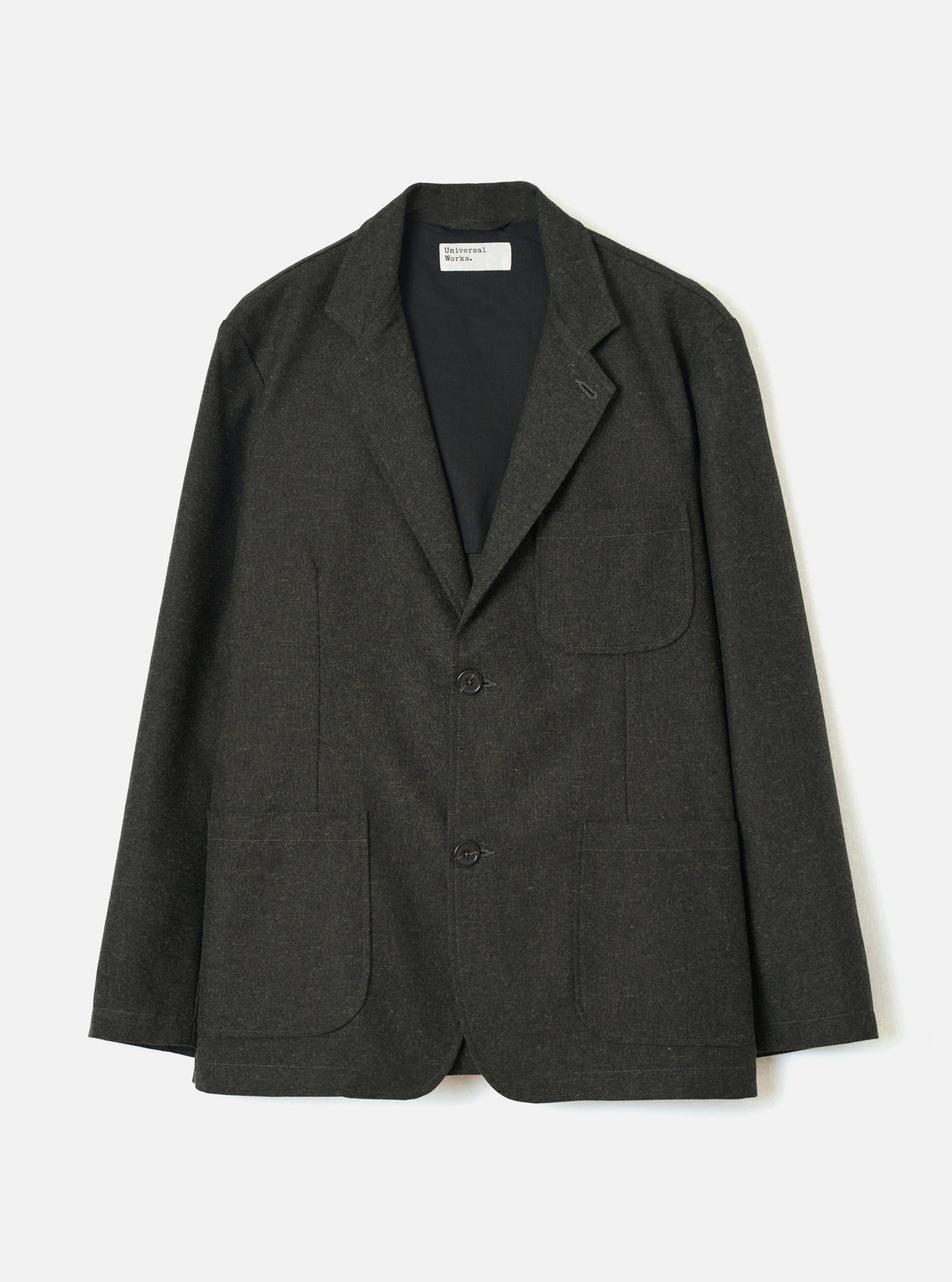 Olive Recycled Italian Tweed Two Button Jacket - vue de face