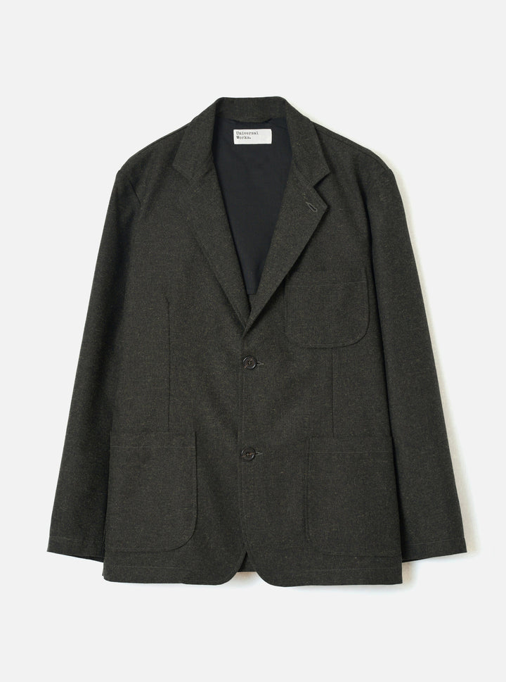 Olive Recycled Italian Tweed Two Button Jacket - vue de face
