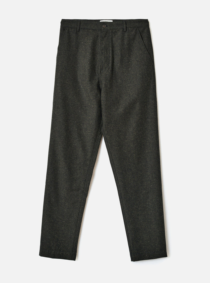 Olive Recycled Italian Tweed Military Chino - vue de face