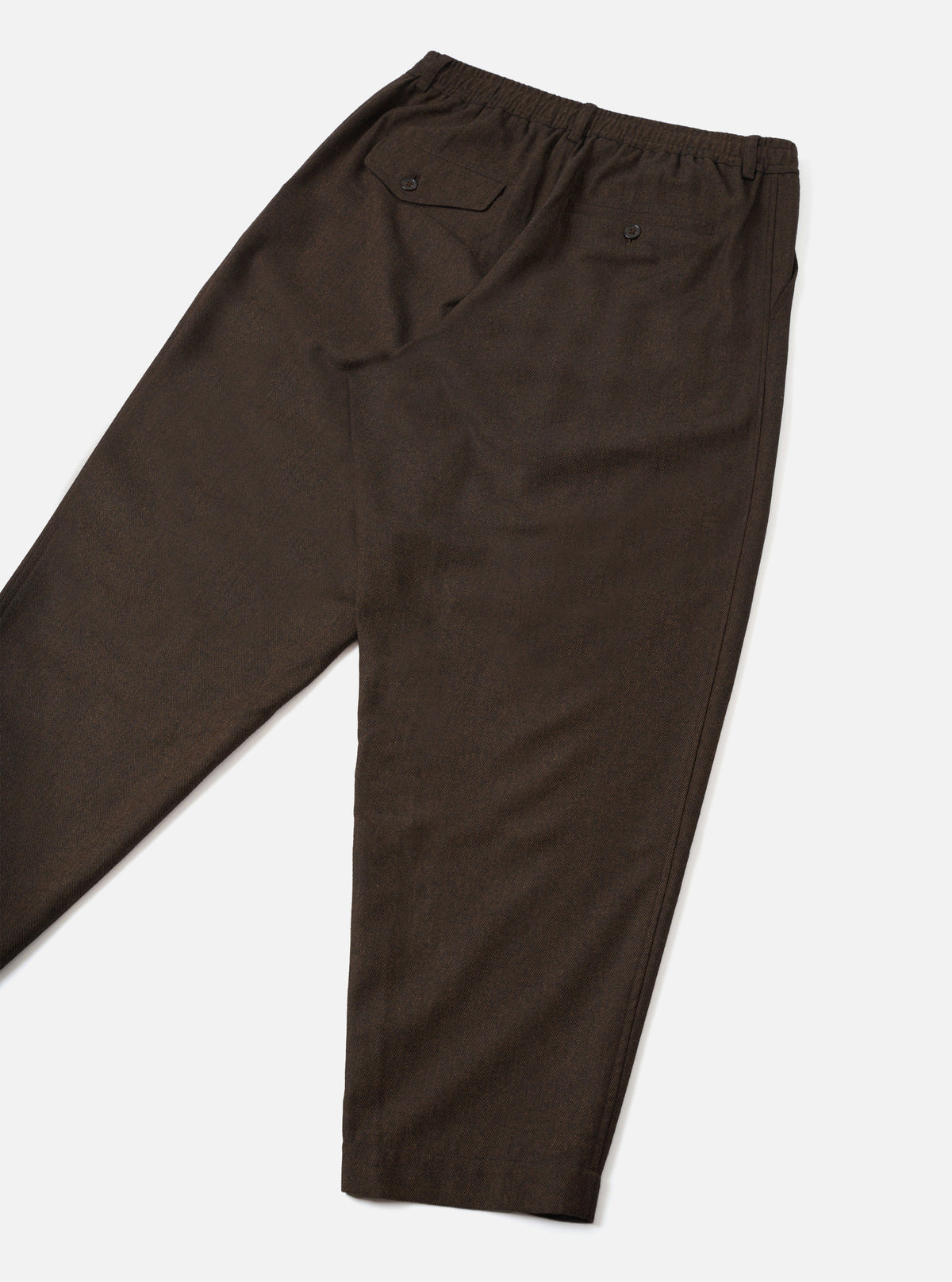 Brown Recycled Italian Tweed Pleated Track Pant - vue de dos