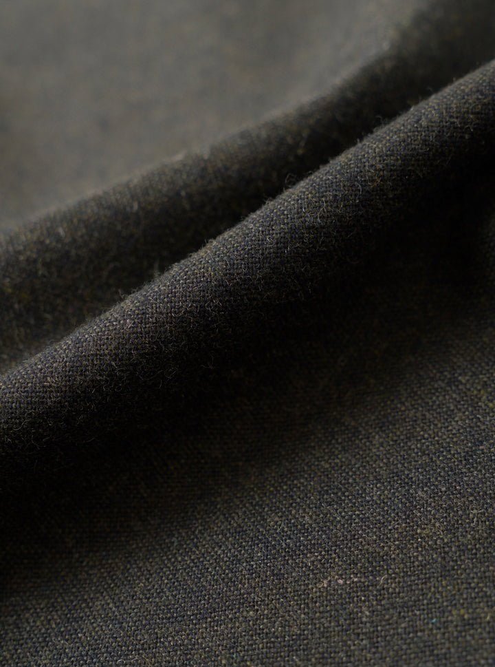Olive Recycled Italian Tweed - détail tissu