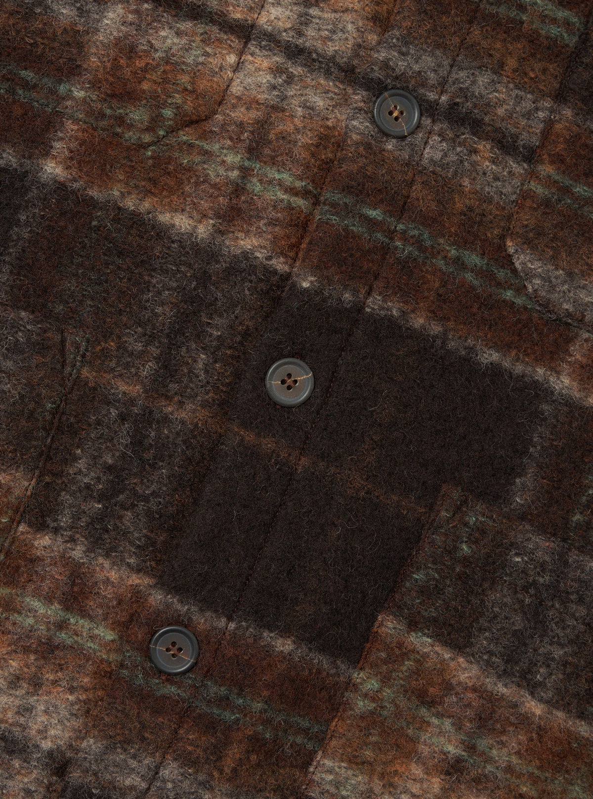 Cardigan Pino Wool Fleece marron - détail boutons