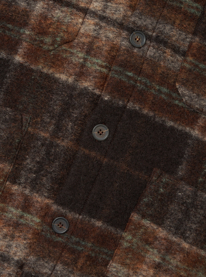 Cardigan Pino Wool Fleece marron - détail boutons