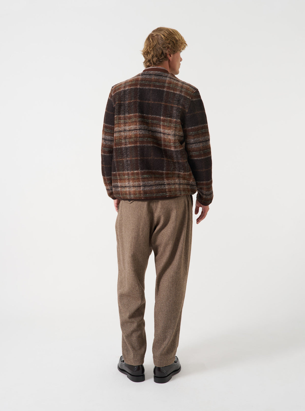 Cardigan Pino Wool Fleece marron - porté de dos