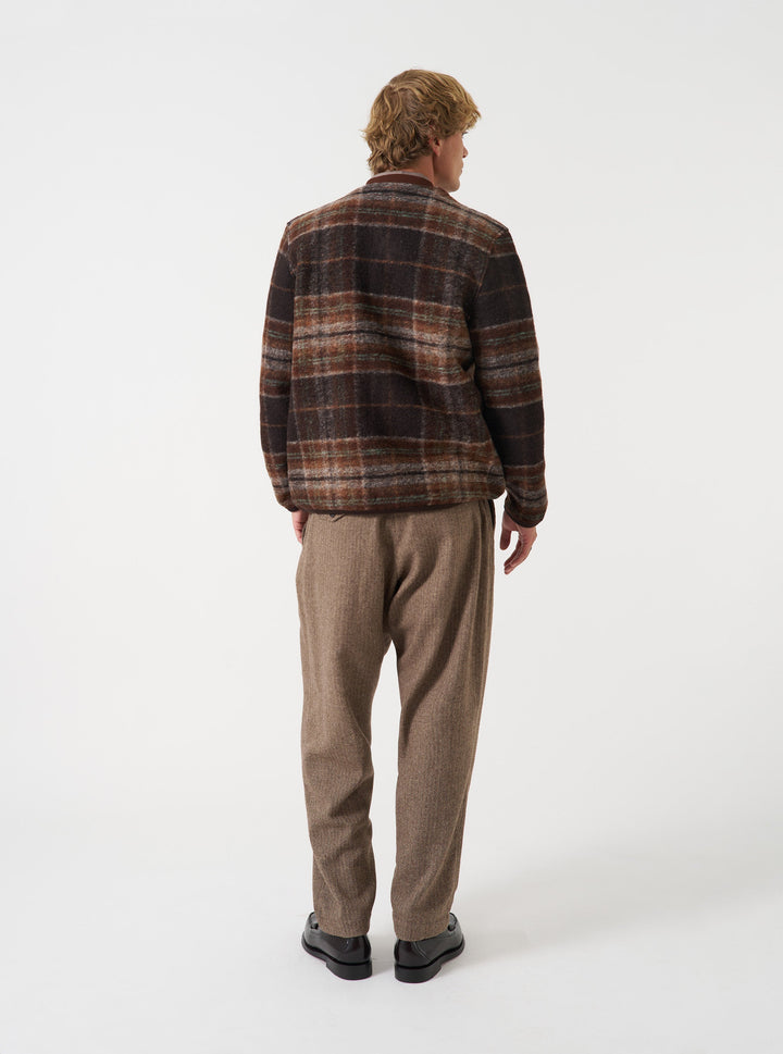 Cardigan Pino Wool Fleece marron - porté de dos