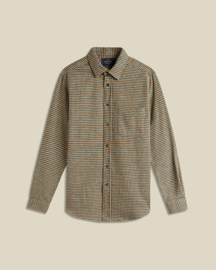Chemise pied-de-poule abstrait vert Portuguese Flannel - vue de face