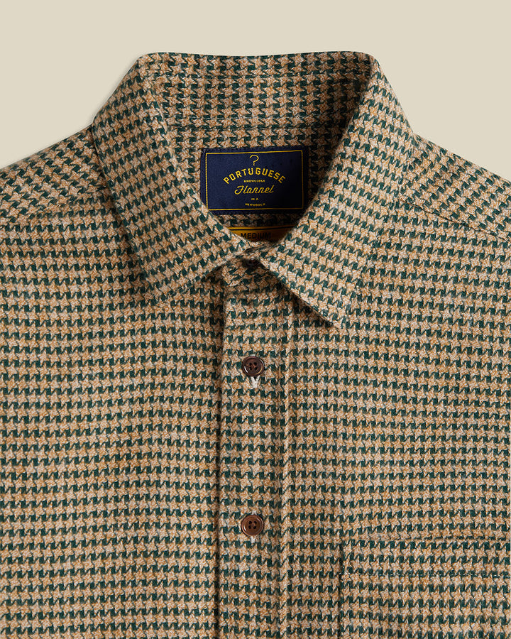 Chemise pied-de-poule abstrait vert Portuguese Flannel - vue 2