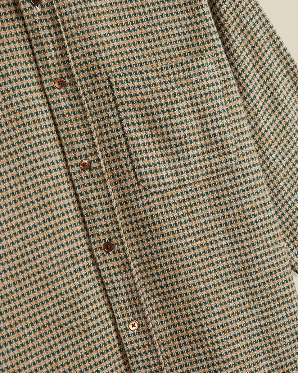 Chemise pied-de-poule abstrait vert Portuguese Flannel - vue 3