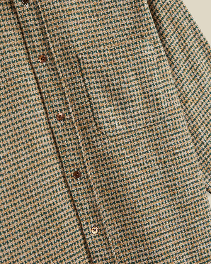 Chemise pied-de-poule abstrait vert Portuguese Flannel - vue 3