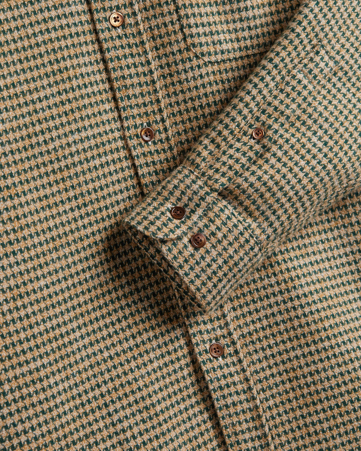 Chemise pied-de-poule abstrait vert Portuguese Flannel - vue 4