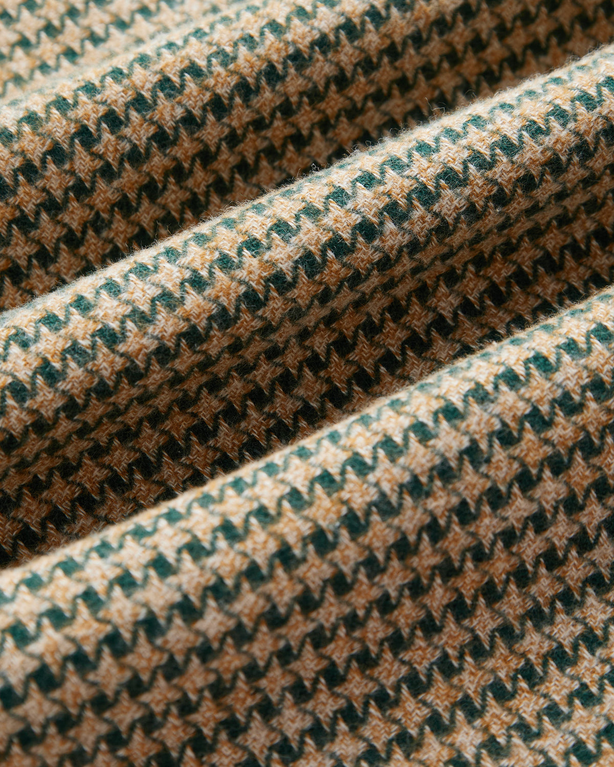 Chemise pied-de-poule abstrait vert Portuguese Flannel - détail du jacquard