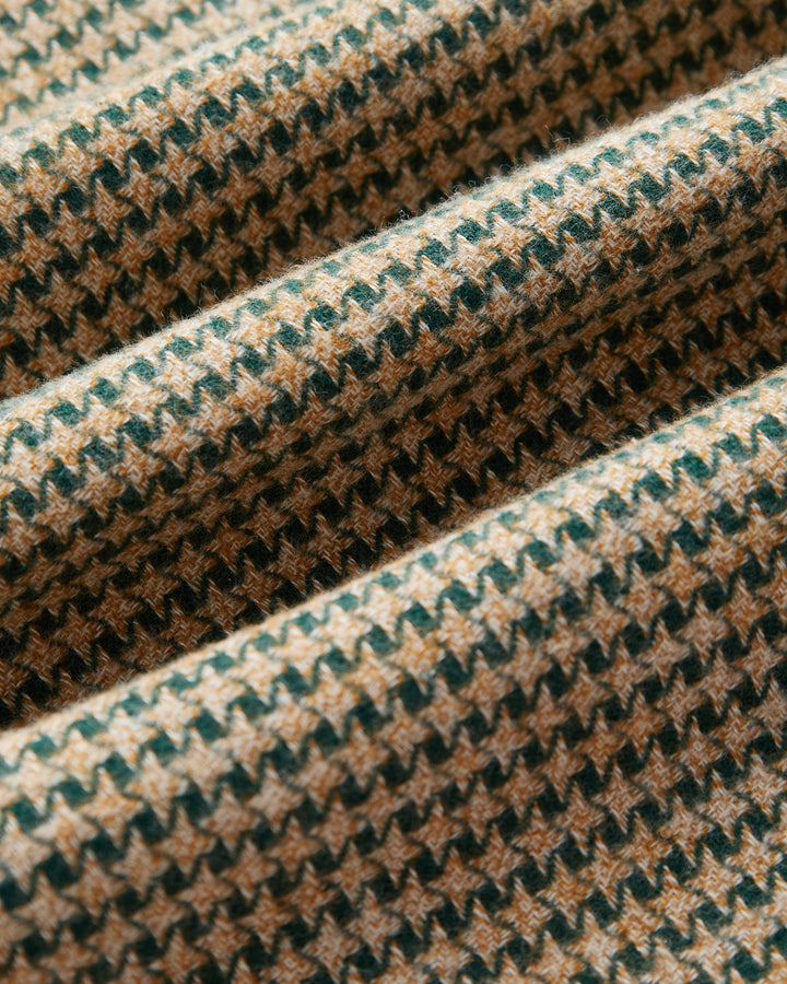Chemise pied-de-poule abstrait vert Portuguese Flannel - détail du jacquard