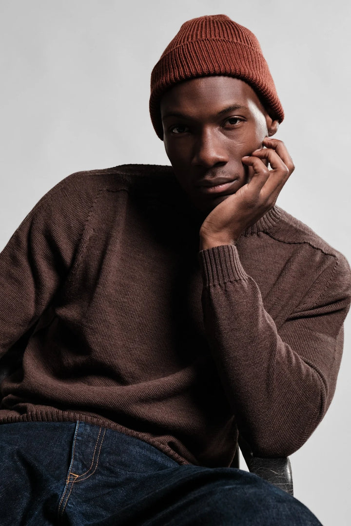 Bonnet Ara Nitto Knitwear brique - laine mérinos