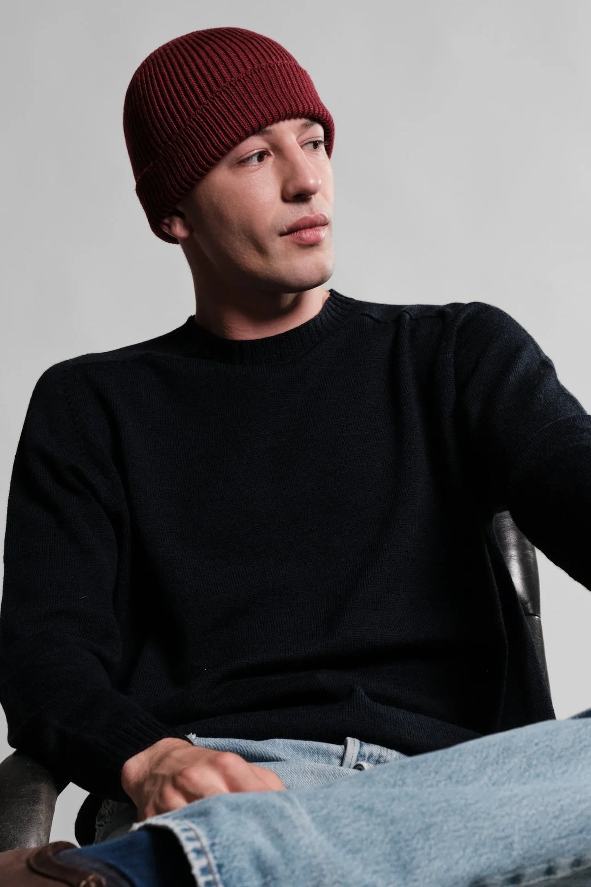 Bonnet Ara Nitto Knitwear rouge chiné - laine mérinos