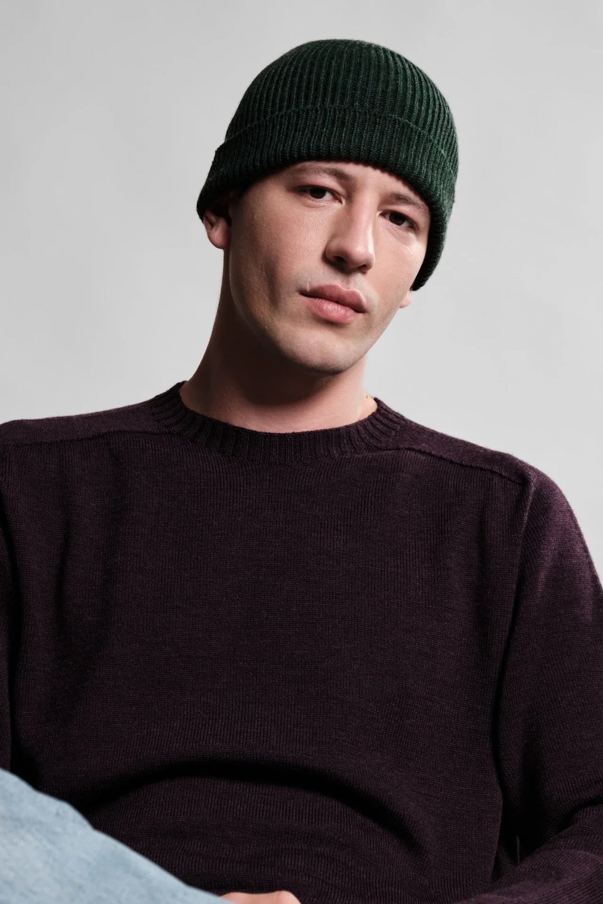 Bonnet Ara Nitto Knitwear vert forêt - laine mérinos