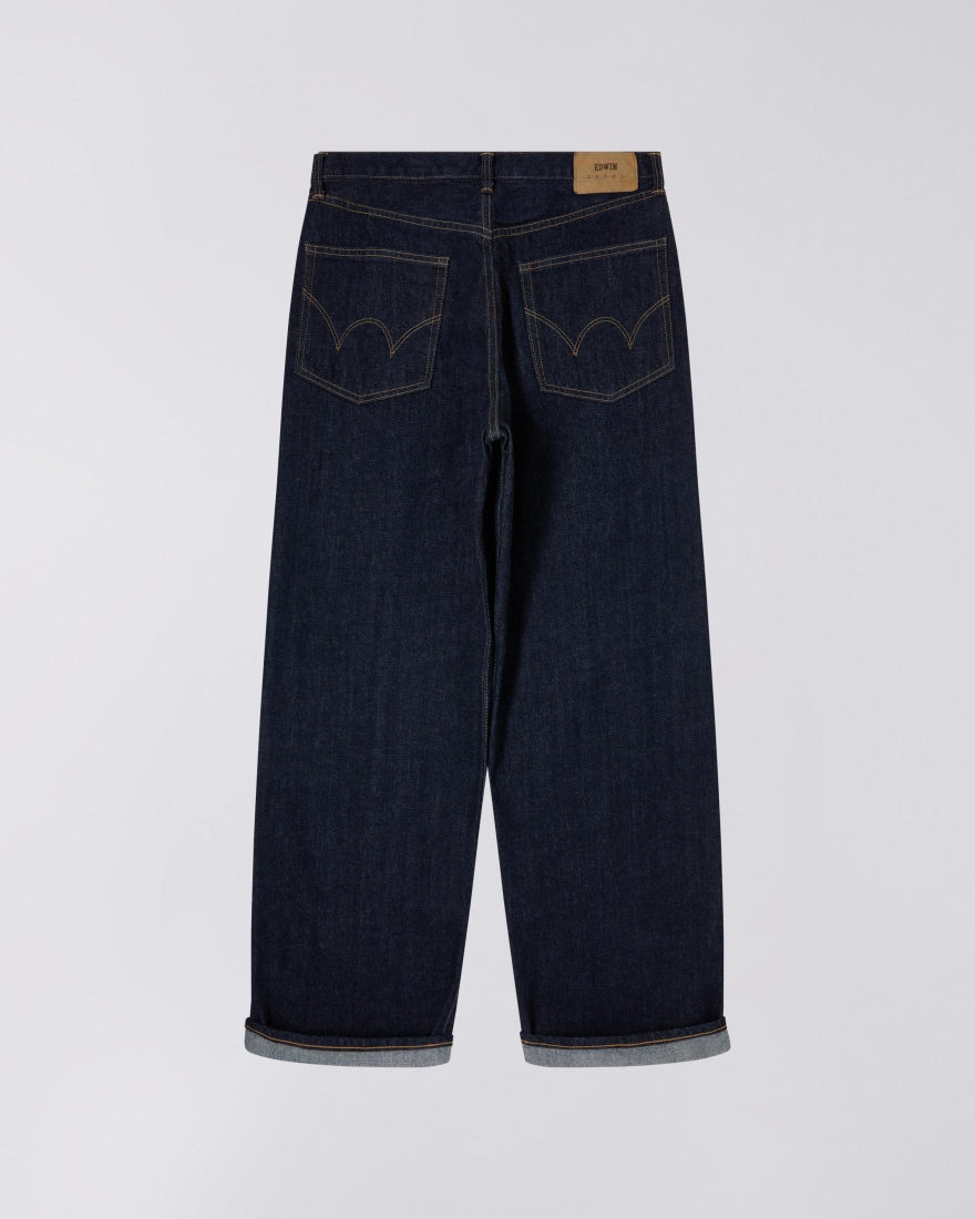 Wide Pant Edwin bleu rincé - vue de dos