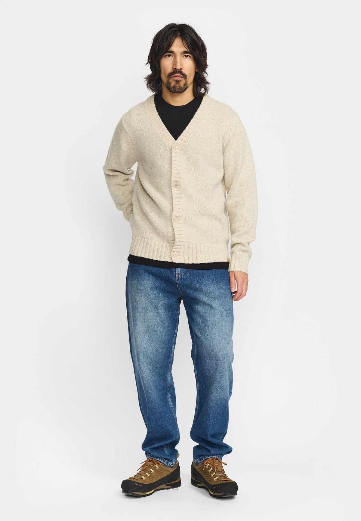 Gilet grosse maille Revolution 6543 blanc - vue 2