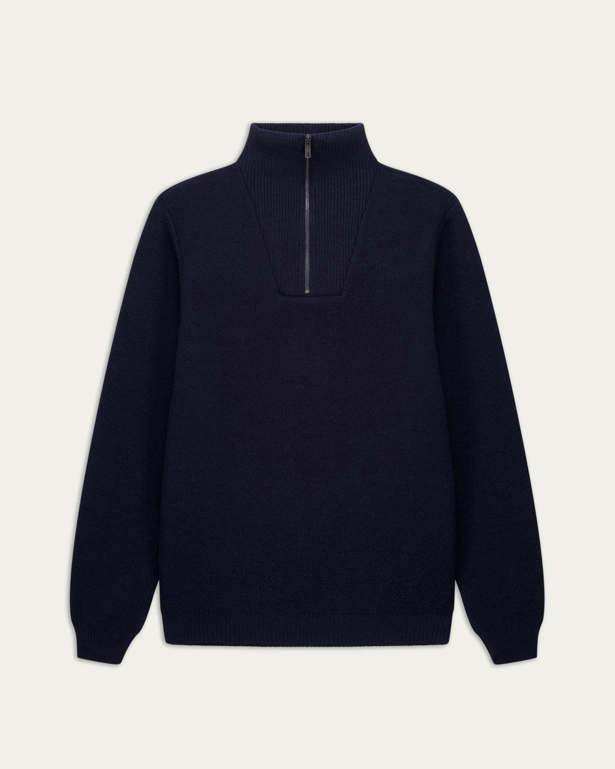 Pull col camionneur laine mérinos Youri Nitto Knitwear marine - face