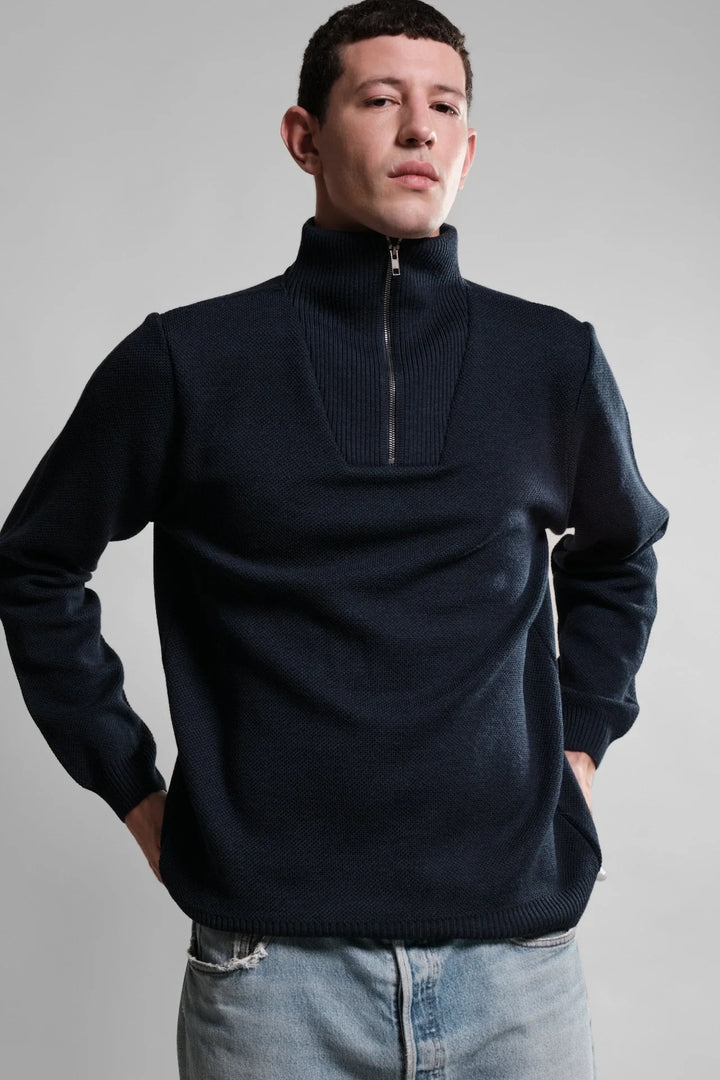 Pull camionneur Youri Nitto Knitwear marine - vue 4