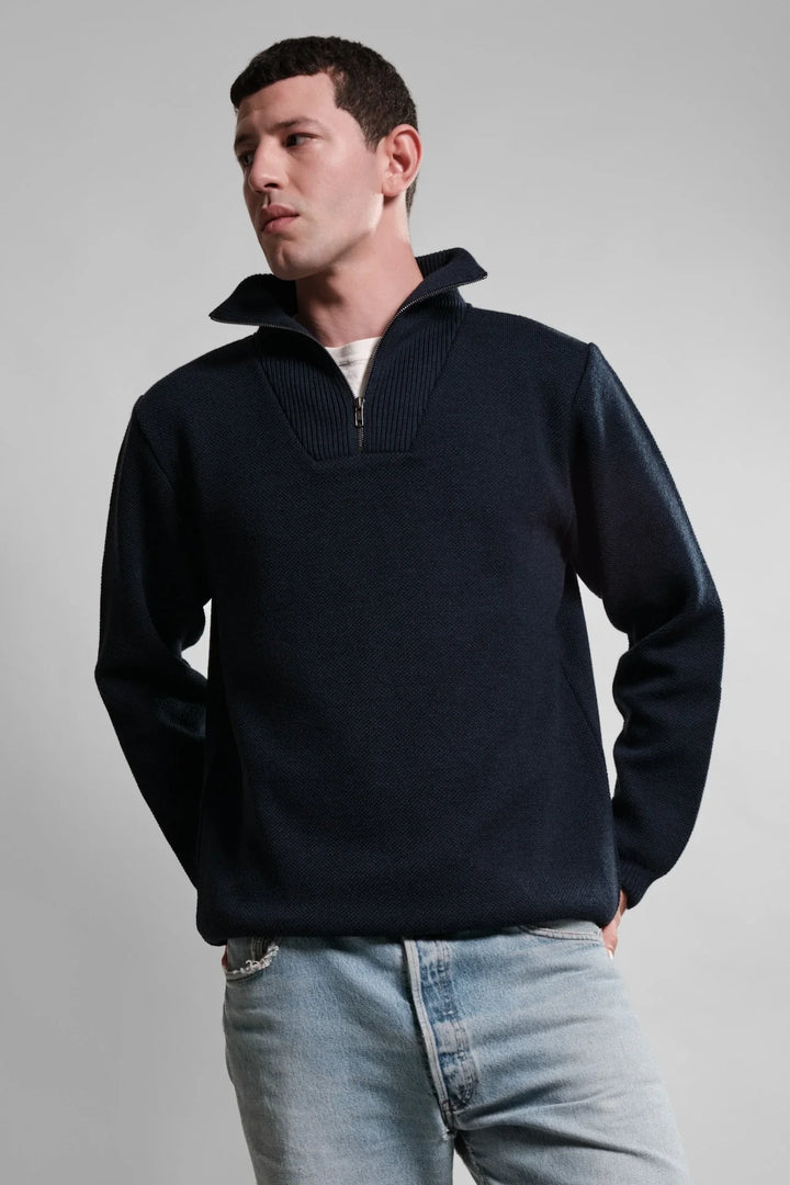Pull camionneur Youri Nitto Knitwear marine - vue 2