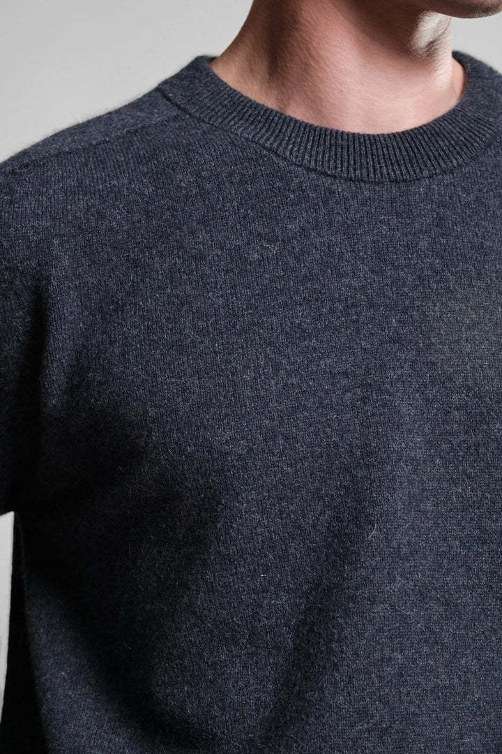 Pull col rond Armen Nitto Knitwear marine - vue 3