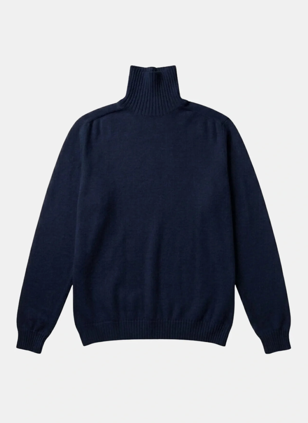 Pull col roulé laine mérinos Aris Nitto Knitwear marine - face