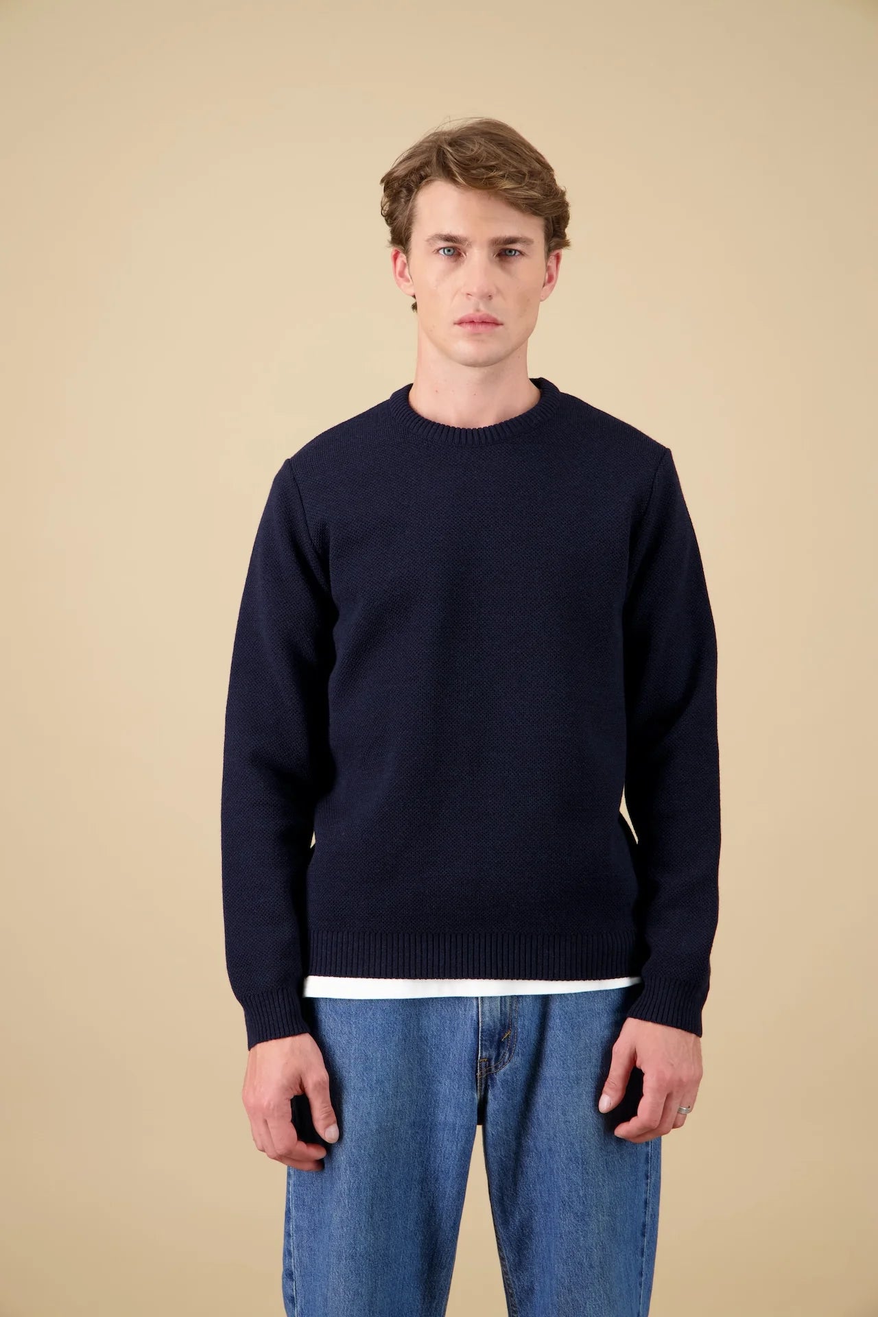 Pull Youri Col Rond - Marine