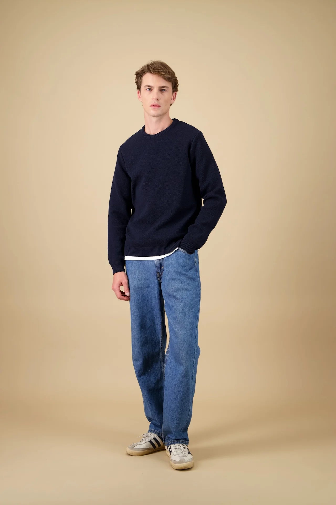 Pull Youri Col Rond - Marine