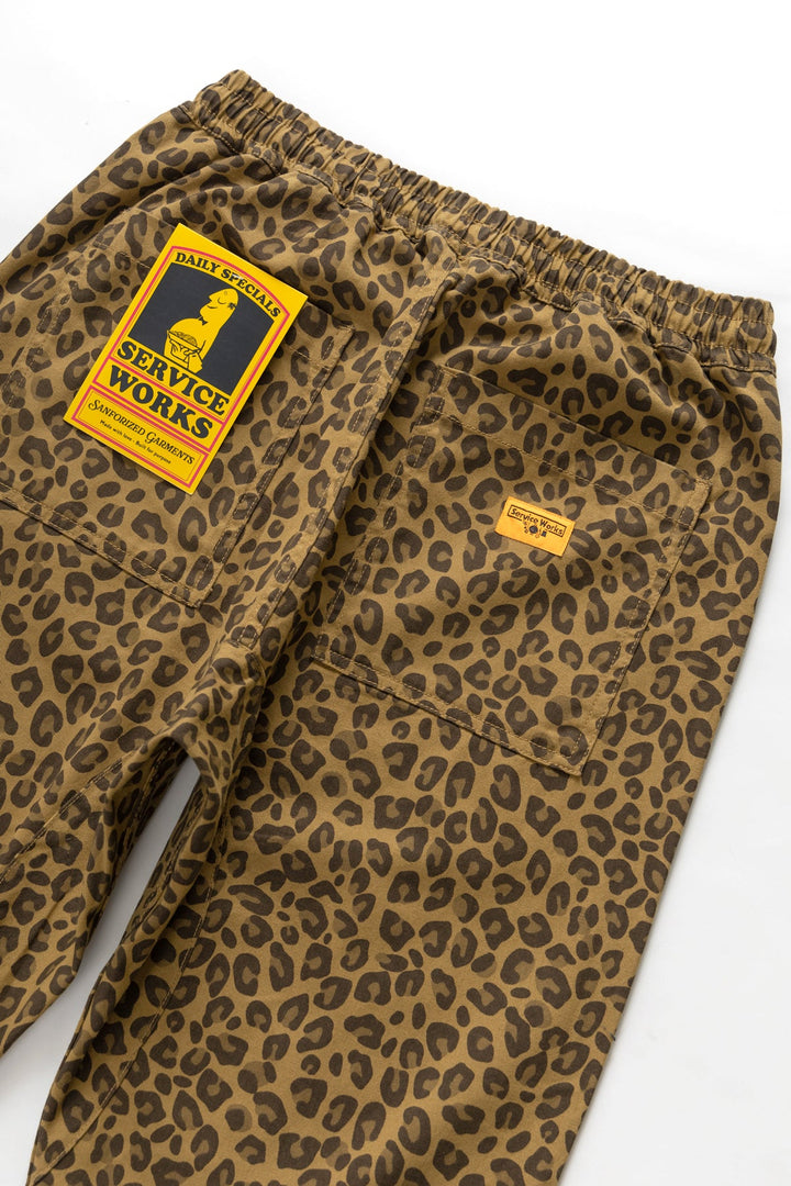 Patterned Chef Pants Brown Leopard - détail