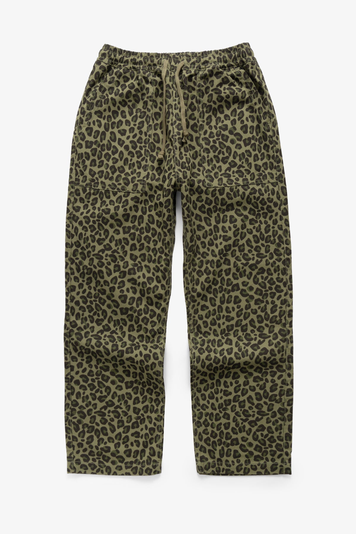Patterned Chef Pants Green Leopard