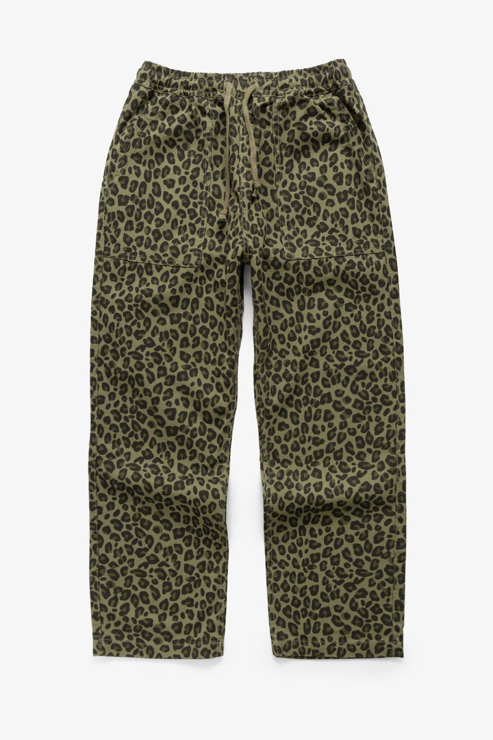 Patterned Chef Pants Green Leopard - vue de face