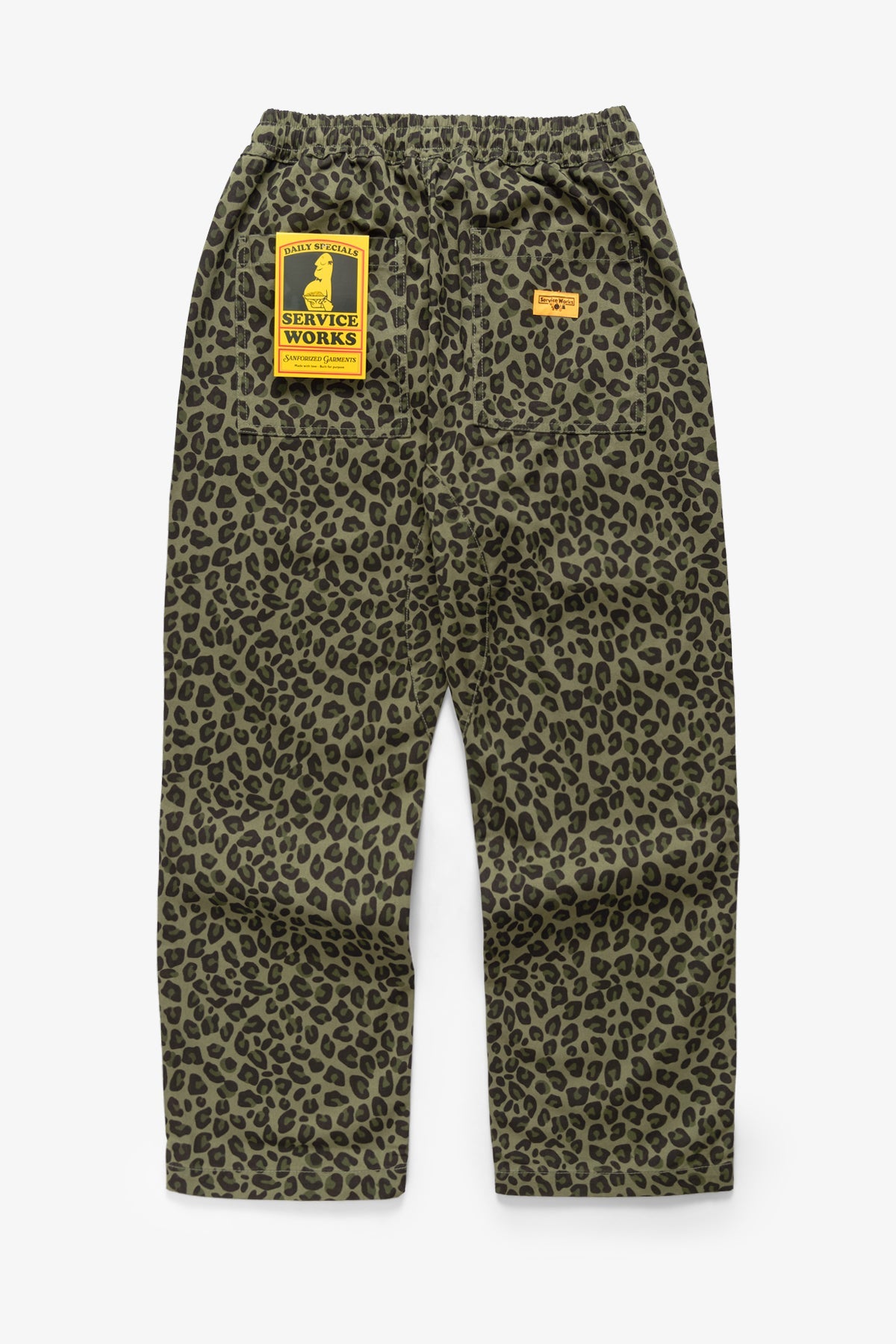 Patterned Chef Pants Green Leopard