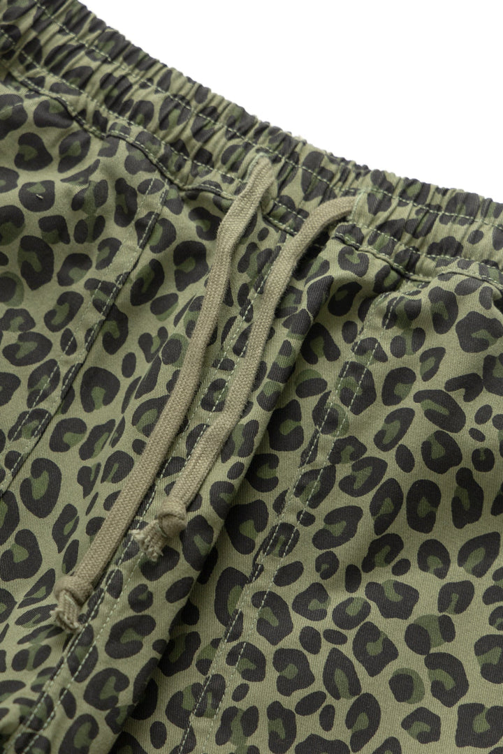 Patterned Chef Pants Green Leopard - détail