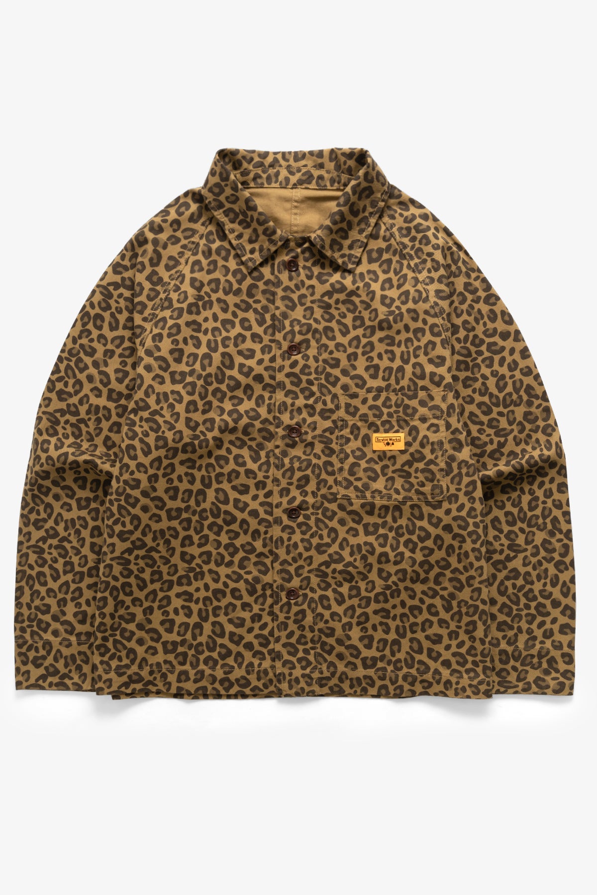 Patterned Front Of House Jacket Brown Leopard - vue de face
